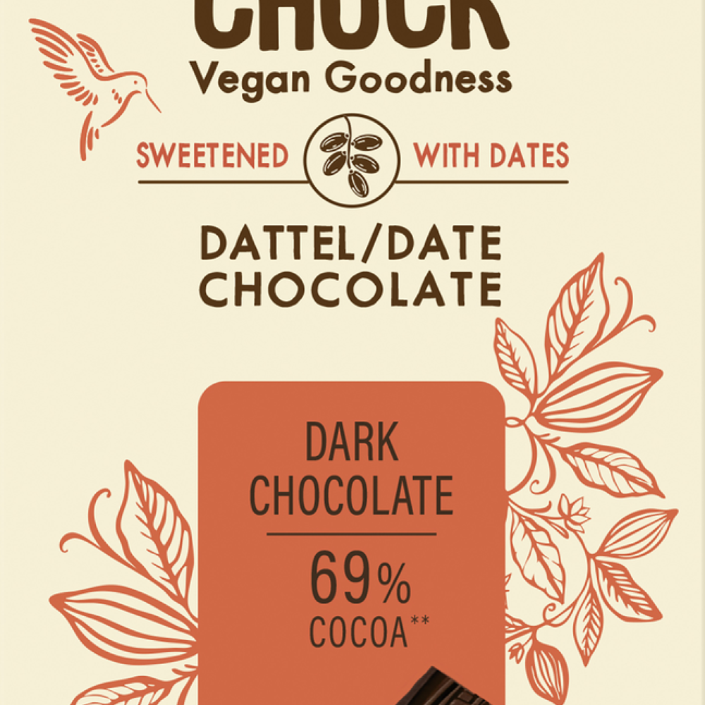 Dark chocolate sweetened with dates